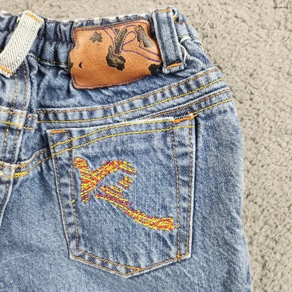 Vintage Y2K Roca Baby Rocawear Denim Jeans Boys Size 4T Skate Grunge Embroidered - Picture 11 of 14